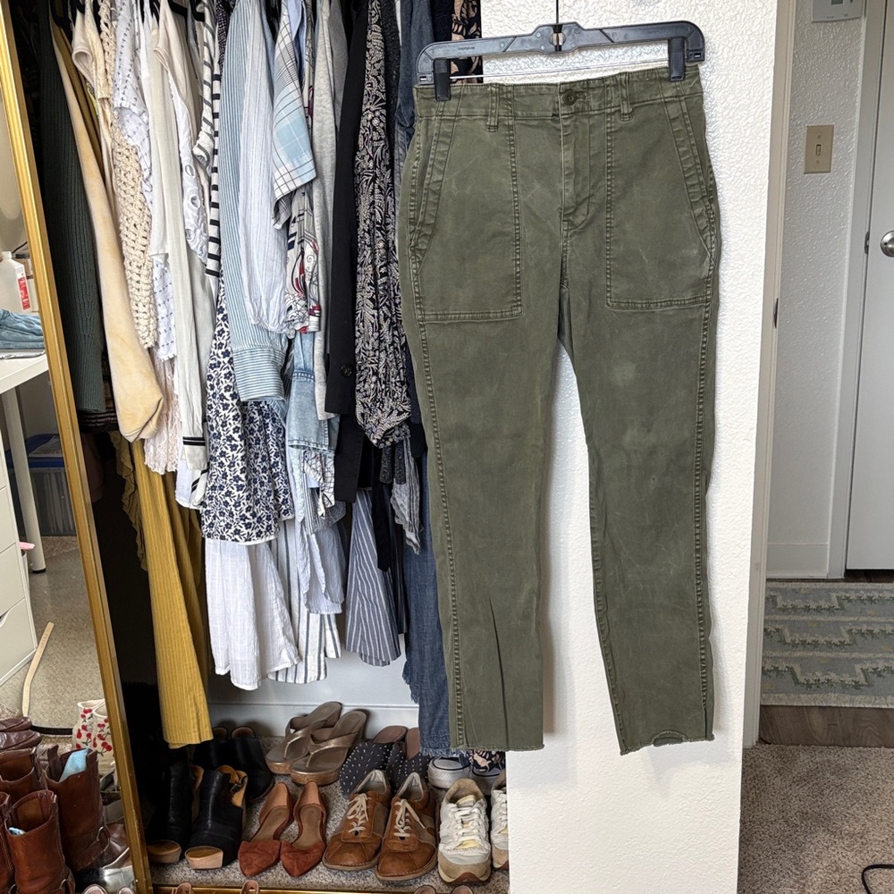 Olive Green Women's Utility Ankle Pants